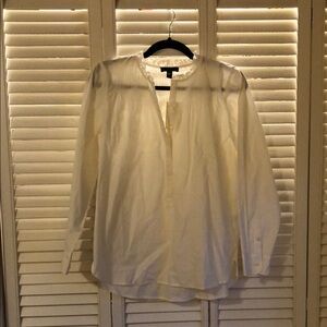 NWT Women's J.Crew White Ruffle Popover Shirt Sz 4